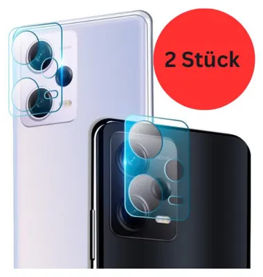 Produktbild von CLM-Tech 2X Kameraschutz kompatibel mit Xiaomi Redmi Note 12 Pro 5G Kameraglas Panzerfolie Panzerglas Crystal Clear Kameraschutzfolie 9H Glas Schutz Glas Linse Schutzglas Folie kristallklar 2X Stück