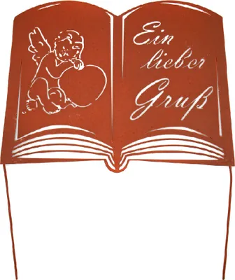 Produktbild von UNUS Grabstecker Buch "Ein lieber Gruß" Trauerdekoration Grabschmuck