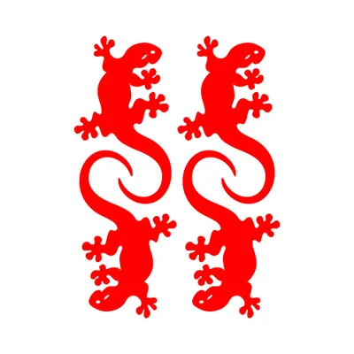 Produktbild von Neon-Sticker Aufkleber Gecko Rot