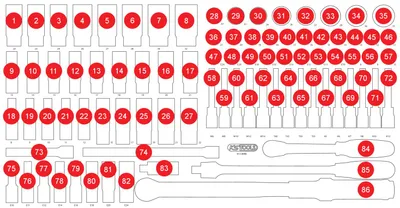 Produktbild von KS TOOLS 813.0086-97 Schaumstoffeinlage Sortimentskasten