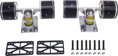 Zdjęcie produktu dla 1 para trucków i kółek do deskorolkipoliuretan longboard 3,2 cala do cruisera ze stopu aluminium 55x45mm czarne