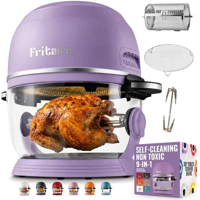 Glaskorb-Fritteuse 9-in-1, 5 L, Rotisserie, selbstreinigend, BPA-frei