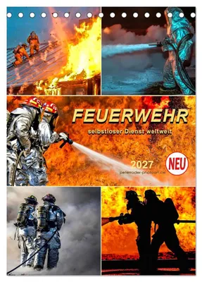 Immagine prodotto di Vigili del fuoco - un servizio altruistico in tutto il mondo (calendario da tavolo 2027, formato DIN A5 verticale), calendario mensile CALVENDO