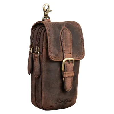 Produktbild von Benthill Gürteltasche aus Echtleder - Hüfttasche aus Rindsleder - Wandertasche für Damen & Herren - Organizer / Partytasche
