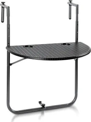 Image de Table de balcon Jopassy Table suspendue pliable Table de balcon suspendue Table de jardin résistante 60 x 40 cm