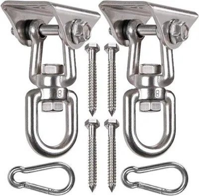 Produktbild von Famanu Schwinghänger 360° drehbar - Edelstahl Schwinghaken für Decken - 2er Pack