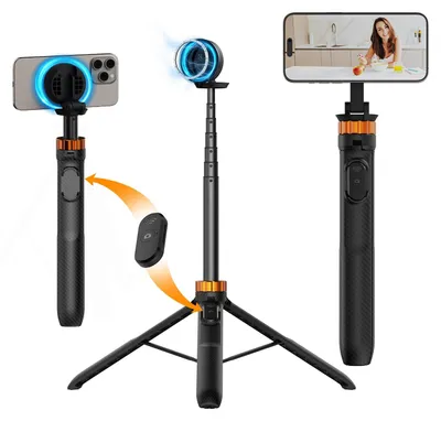 Imagen del producto de K&F CONCEPT, palo para selfies con imán, trípode de 162 cm, color