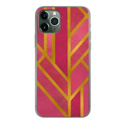Produktbild von MuchoWow® Handyhülle Schutzhülle Hülle für iPhone 11 Pro Gold - Rosa - Geometrisch Silikon Softcase Handy Hülle - Handy