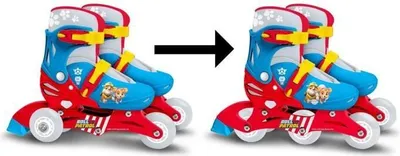 Image de Patins en Ligne Ajustables 2 en 1 Paw Patrol, Tri Skate et Roller, Taille 27-30, Roues PVC 6024mm