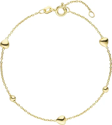 Produktbild von JOBO Armband Herz Kugel 925 Sterling Silber gold vergoldet 19 cm