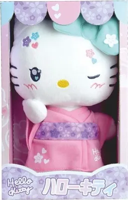 Zdjęcie produktu dla Pluszowa Hello Kitty Kimono Kawai, 22 cm, Różowa, Japonki, Wersja Kawai Jemini