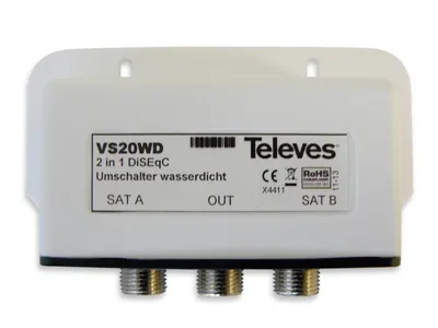 Produktbild von Televes VS20WD, Kabelkombinierer, 950 - 2150 MHz, Grau, 1 Stück(e), F, 85 mm