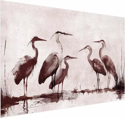 Produktbild von Posterpapier Poster - Herons Painted in Ink 90x60 cm Tiere g-C-10146-ao-a