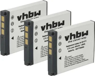 Produktbild von vhbw 3x Akku kompatibel mit Sony Cybershot DSC-T11, DSC-T33, DSC-T3, DSC-T5, DSC-T3s, DSC-T9 Kamera (500 mAh, 3,6 V, Li-Ion)