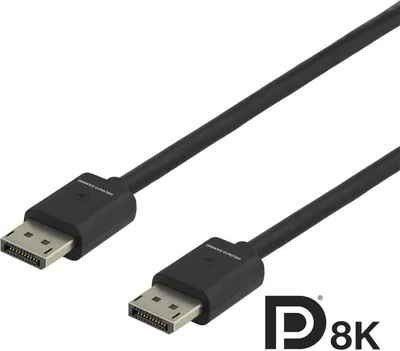 Productafbeelding van Deltaco DisplayPort-kabel, 60 Hz, 2 meter, zwart