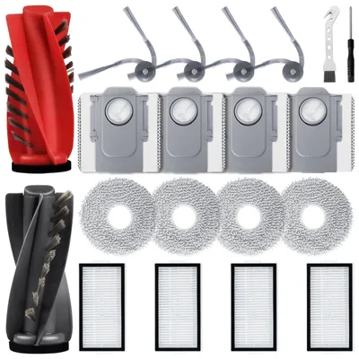 Zubehörset für Roborock Saros 10R, 1 Hauptbürste, 4 HEPA-Filter, 4 Wischtücher