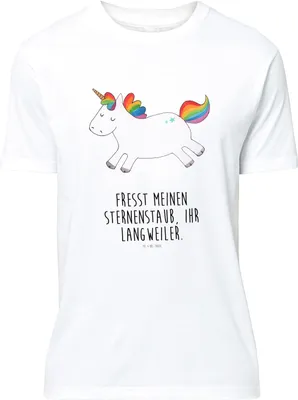 Produktbild von Mr. & Mrs. Panda T-Shirt Einhorn Happy - Weiß - Geschenk, oberteil, Lustiges, Tshirt, Freude, Lachen, Fröhlich, Spaß, Unicorn, Shirt, Einhörner, S