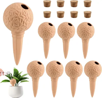 Immagine prodotto di Cono per irrigazione, confezione da 8 pezzi, capacità 188 ml, in terracotta, ideale per piante da balcone e in vaso