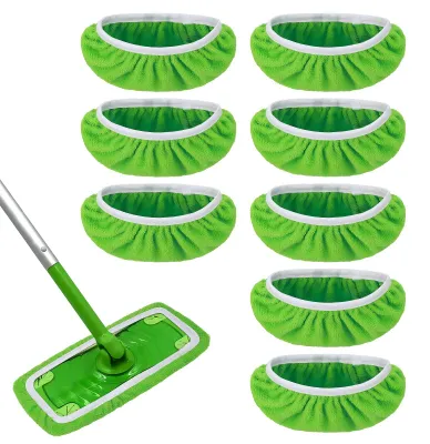 Produktbild von Wiederverwendbare Mikrofasertücher für Bodenwischer – Waschbare Ersatzpads für Trocken- und Nassreinigung, Staub, Tierhaare, Laminat-, Fliesen- und Parkettböden