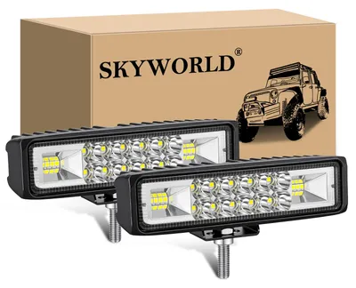 Productafbeelding van Led werklamp 12V 24V, 2 stuks 6 inch 24W led schijnwerper