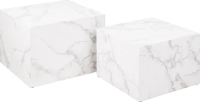 Obrázek produktu pro Sadu bočních stolků Warren Marble White