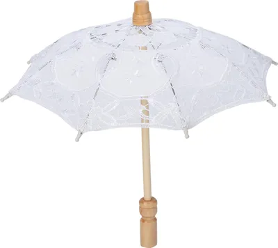 Zdjęcie produktu dla Ręcznie wykonany parasol z haftem kwiatowym z koronki, przeznaczony na wesela i sesje fotograficzne, biały