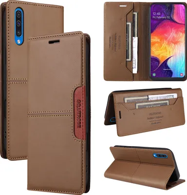 Produktbild von Handyhülle für Samsung Galaxy A50 / A50s / A30s Hülle, Leder Flip Wallet Kartenfach Stand Schutzhülle Braun
