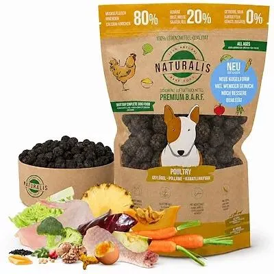 Produktbild von Naturalis Smart 80 BARF Complete Trockenbarf Hundefutter 1 kg Huhn ohne Zusätze, getreidefrei und sehr ergiebig