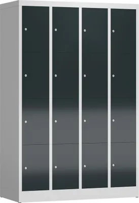 Produktbild von Schließfachschrank Fächerschrank 16 Fächer Spind 180x120x50cm lichtgrau/anthrazit X-520448