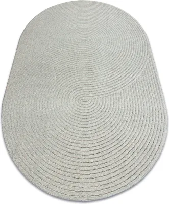 Image de Moquette en laine FLUX ovale 461.67.AE503 OSTA - Géométrique, structurelle, loft bleu / gris bleu 200x300 cm
