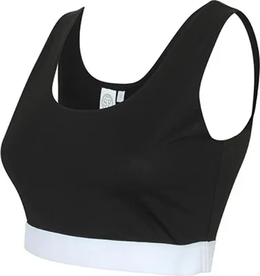 Produktbild von SF Women SK236 | Damen Fashion Crop Top / Single-Jersey - Farbe: Black/White - Größe: XS