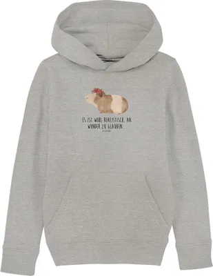 Produktbild von Mr. & Mrs. Panda Kinderpullover Meerschweinchen Weisheit 12-14 Jahre (152/164) - Heather Grey - Geschenk, Pullover, Spruch, Wunder, Wunderland, Sweater, Hoody, Motivation