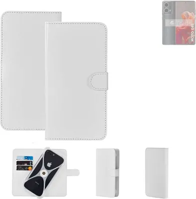 Produktbild von K-S-Trade Handy Hülle Schutz Hülle kompatibel mit Motorola Moto G85 5G Cover Case Bookstyle Bumper weiß 1x