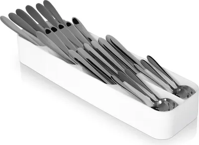 Image de Insert pour tiroir à couverts pour cuillères, couteaux, fourchettes et cuillères à café, organiseur de cuisine
