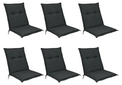Produktbild von Beautissu 6er Set Niedriglehner Auflagen Base NL, 100x50cm, Graphit