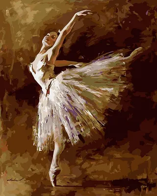 Produktbild von DIY Malen Nach Zahlen für Erwachsene und Kinder Vorgedruckt Leinwand Acrylmalerei-Kits Home Haus Dekor mit MEHRWEGVerpackung - Ballett 16 x 20 Inch