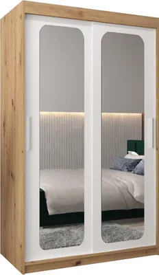 Produktbild von MEBLE KRYSPOL Promo 3120 Schlafzimmerschrank zwei Schiebetüren - Artisan + Mattweiß