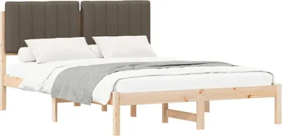 Zdjęcie produktu dla Ramka łóżka z tapicerowanym wezgłowiem Ciemnoszary 140 x 200 cm