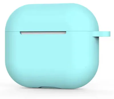 Produktbild von Hellblaue Airpods-Hülle – Hülle passend für AirPods 3 – Silikon-Schutzhülle mit Karabiner – Airpods-Hülle – Passend für Apple AirPods – Mit Karabiner – Hellblau – CHPN
