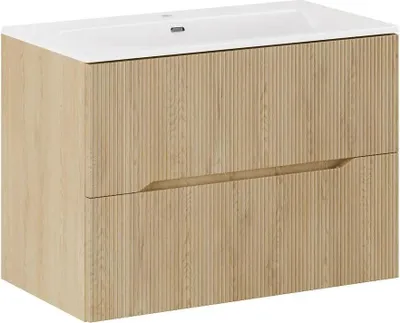 Obrázek produktu pro Umyvadlo 80,2 cm Isaline se 2 zásuvkami, světlý dub