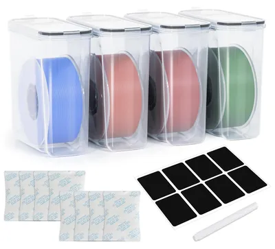 Filament-Aufbewahrungsbox 4er-Pack, 4 l, luftdicht, mit Silicagel