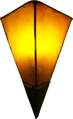 Image de Applique méditerranéenne Marwa Orange 35cm en cuir de chèvre teinté à la main