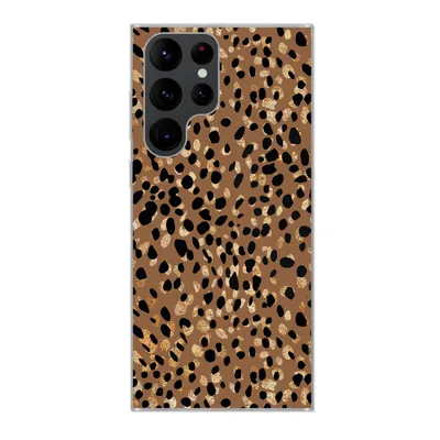 Produktbild von MuchoWow® Handyhülle Schutzhülle Hülle für Samsung Galaxy S22 Ultra Tiermuster - Luxus - Gold - Braun Silikon Softcase Handy Hülle - Abbildung