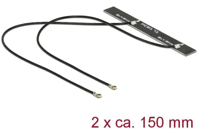 Produktbild von DeLOCK 89454, 5 dBi, 2.4 - 2.5 / 5.1 - 5.875 GHz, IEEE 802.11a, IEEE 802.11ac, IEEE 802.11b, IEEE 802.11h, IEEE 802.11n, 50 Ohm, MHF, Schwarz