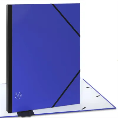 Image de ACROPAQ Classeur A3 - Classeur à dessin 32 x 45 cm, avec fermeture élastique, dos extensible pour plus d'espace - Bleu, B42011B
