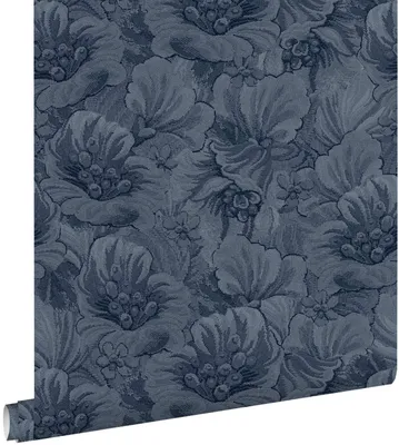 Produktbild von ESTAhome Tapete gesticktes Blumenmuster Blau 50 x 900 cm