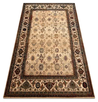 Image de Tapis en laine OMEGA AVILA Ornement cadre sable beige beige 235x350 cm