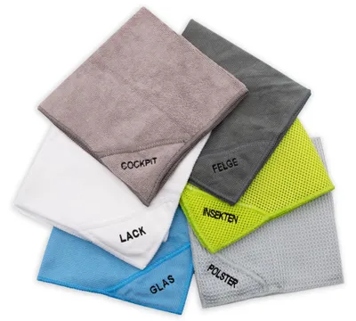 Produktbild von 6er Set Auto Mikrofasertücher, 80% Polyester, 20% Polyamid, 40x40 cm, bunt