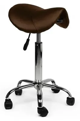 Produktbild von Sattelhocker Braun auf Rollen - Standard (50-68cm) / ohne Fußstütze / Standardmäßige Räder
