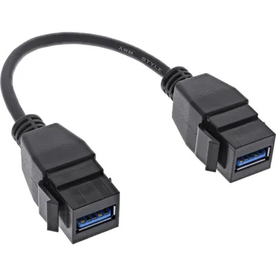 Obrázek produktu pro InLine 76206D, Černá, USB A, USB A, Samice, Samice, 25 mm